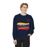 God Bless Venezuela Sweatshirt — Venezuelan Flag Brushstroke Crewneck
