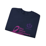 Rise Above Alzheimer's Crewneck Sweatshirt - Purple Ribbon Memory Awareness