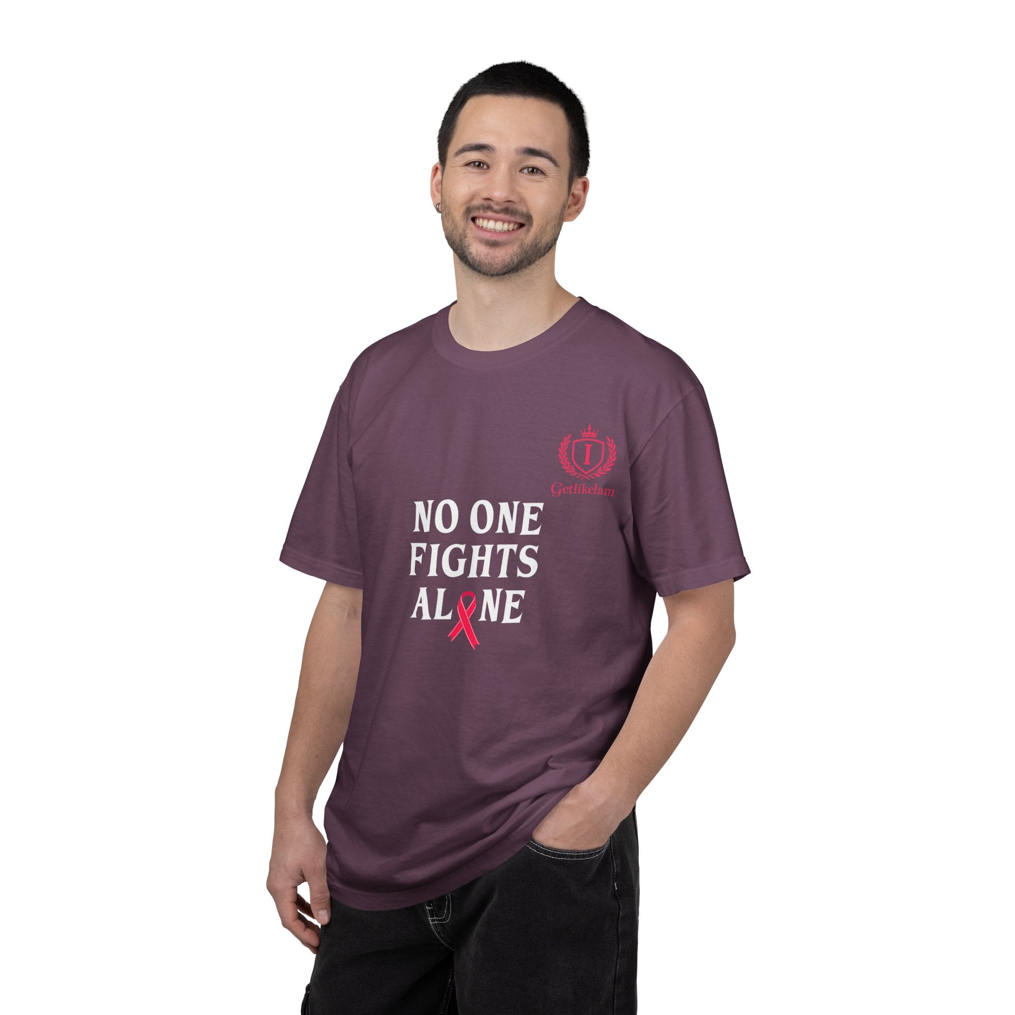 No One Fights Alone T-Shirt — Cancer Awareness Support Tee