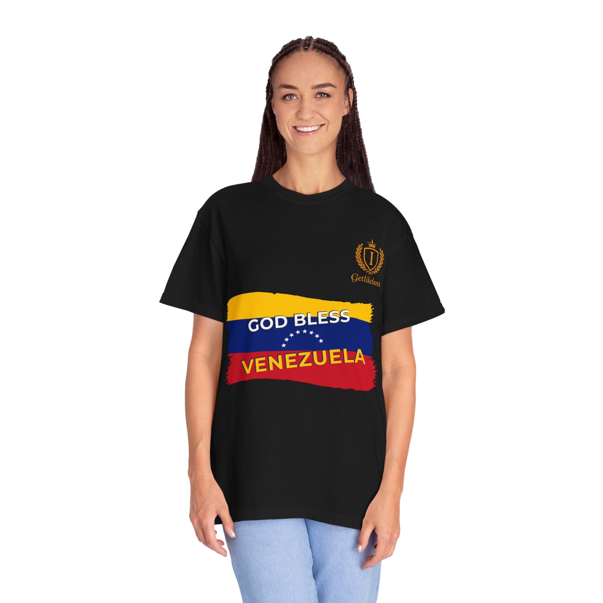 God Bless Venezuela T-Shirt — Venezuelan Flag Brushstroke Tee