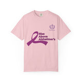 Alzheimer’s Awareness T-Shirt – “Rise Above Alzheimer’s” Purple Ribbon Tee