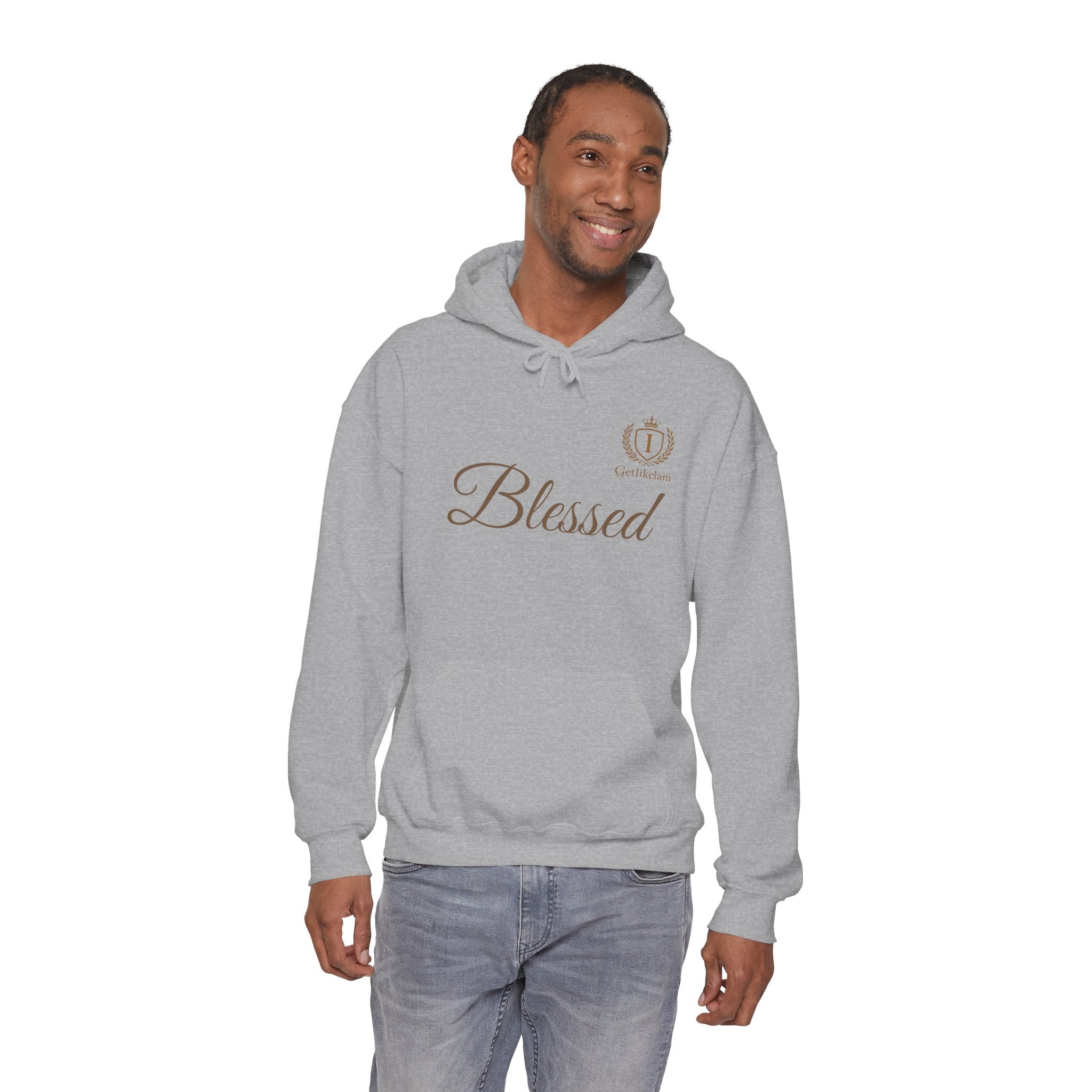 Blessed Script Hoodie — Minimal Faith Christian Sweatshirt