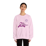 Rise Above Alzheimer's Crewneck Sweatshirt - Purple Ribbon Memory Awareness