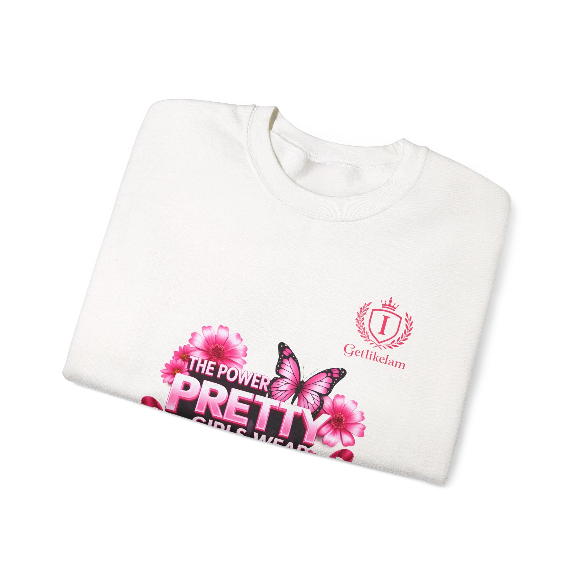 Pink Butterfly 'Pretty Girls Wear Pink' Crewneck Sweatshirt