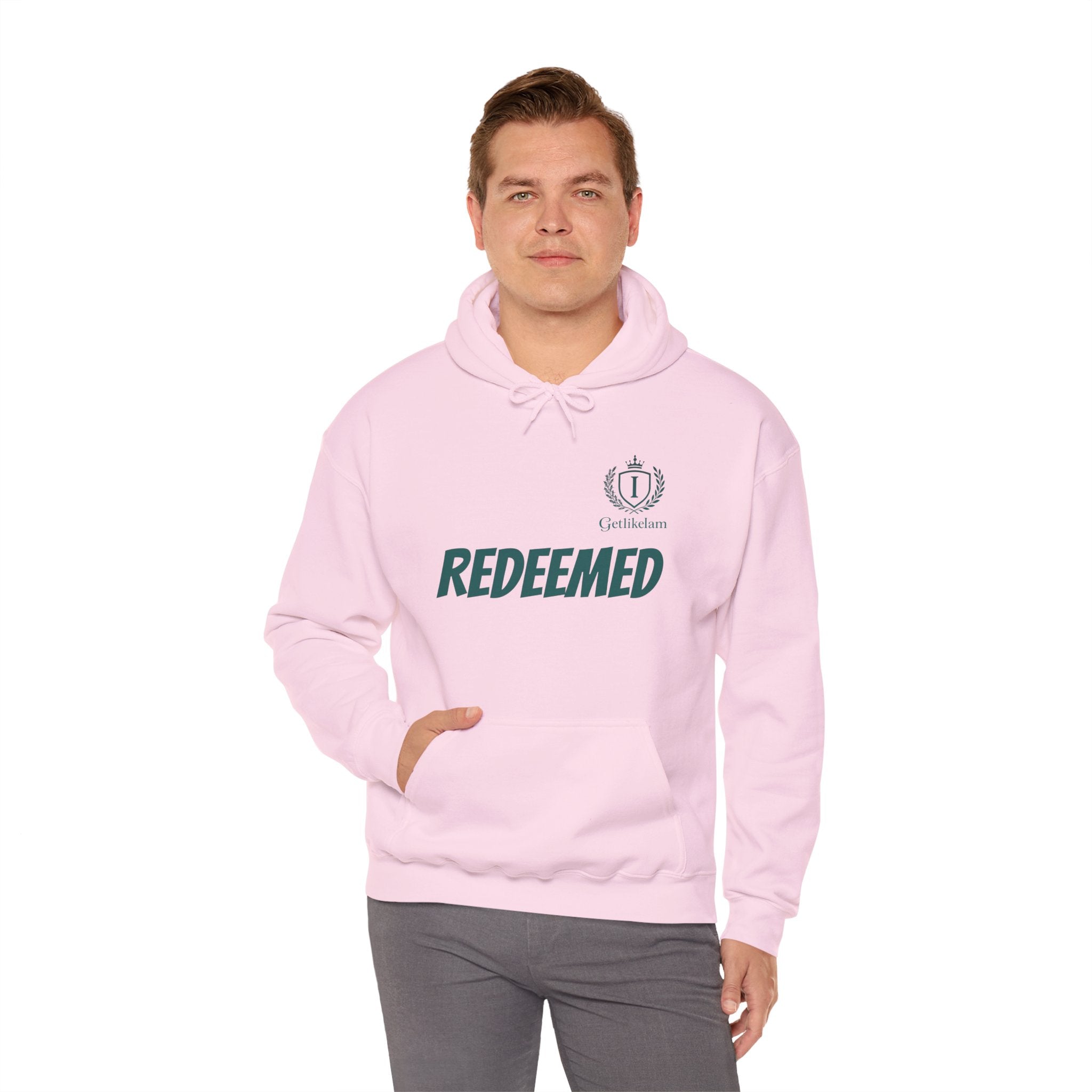 Redeemed Hoodie — Christian Faith Pullover with 'Redeemed' Script