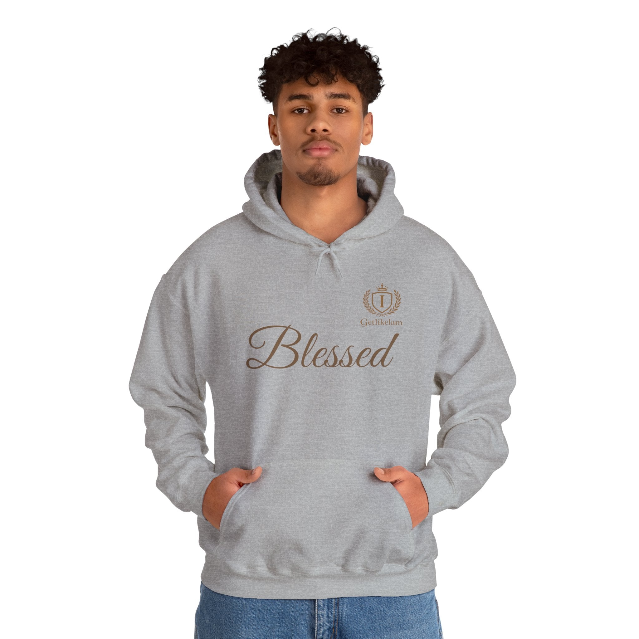Blessed Script Hoodie — Minimal Faith Christian Sweatshirt