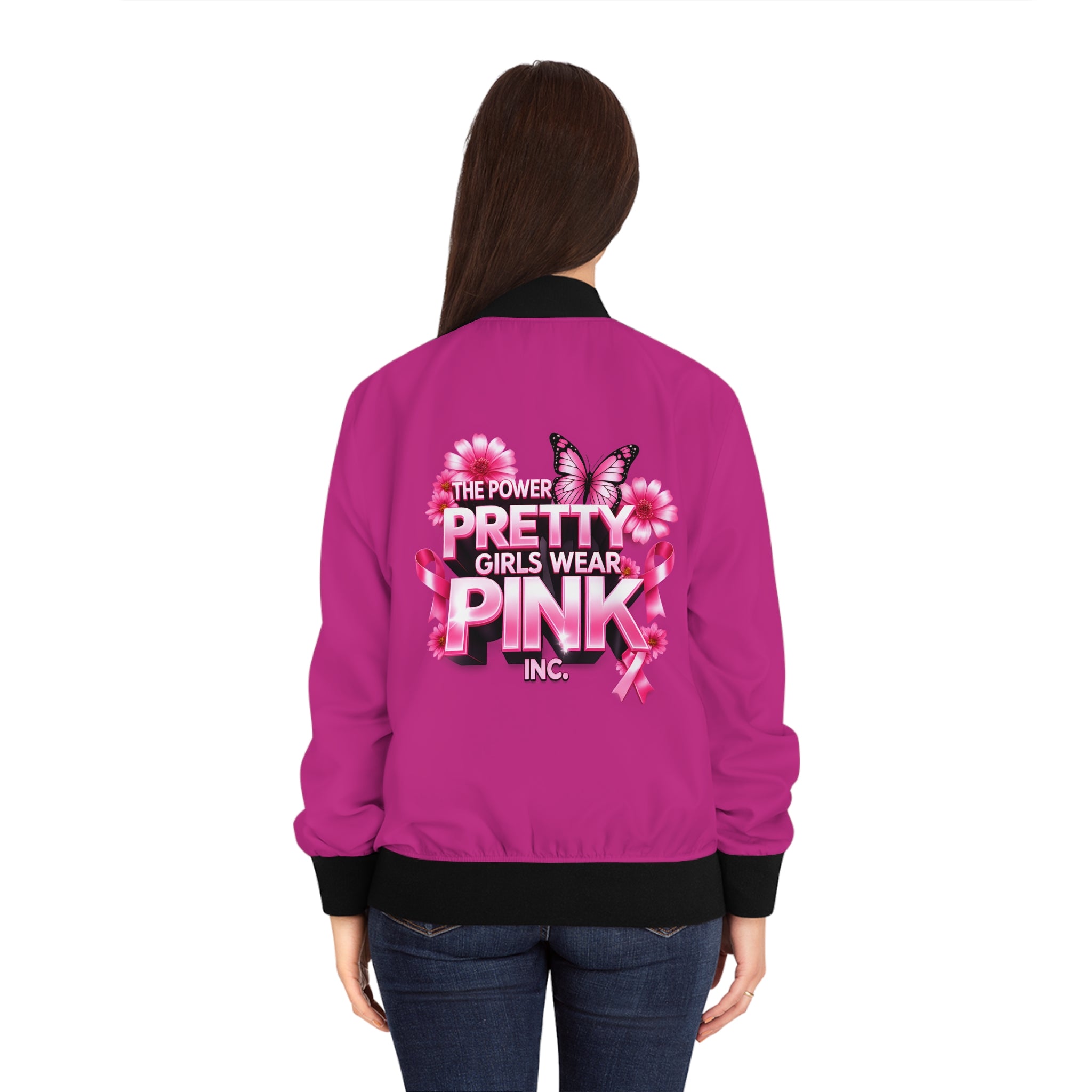 Bomber Jacket – "Pretty Girls Wear Pink" Women's Jacket