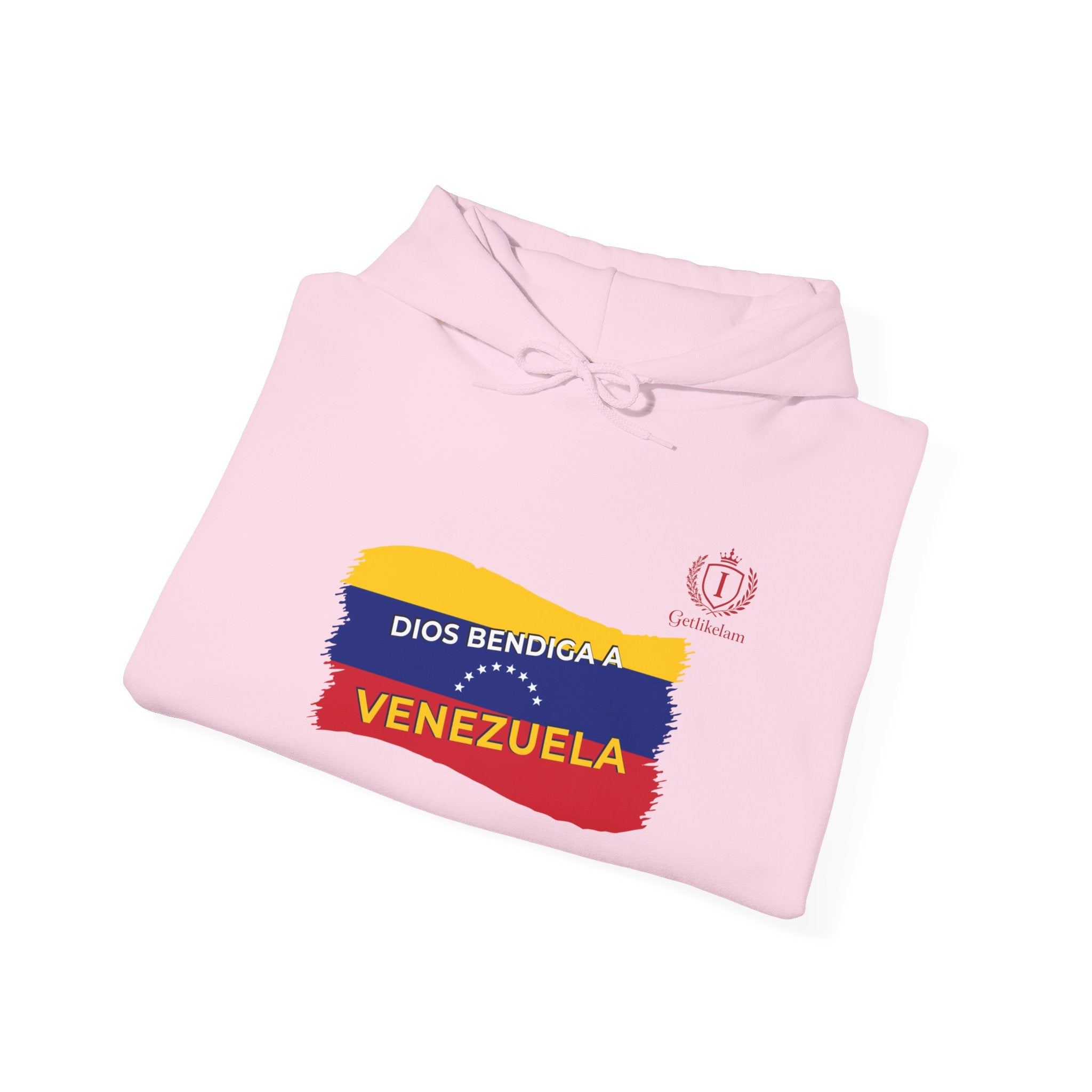 Venezuela Flag Brushstroke Hoodie — "Dios Bendiga Venezuela" Patriotic Sweatshirt