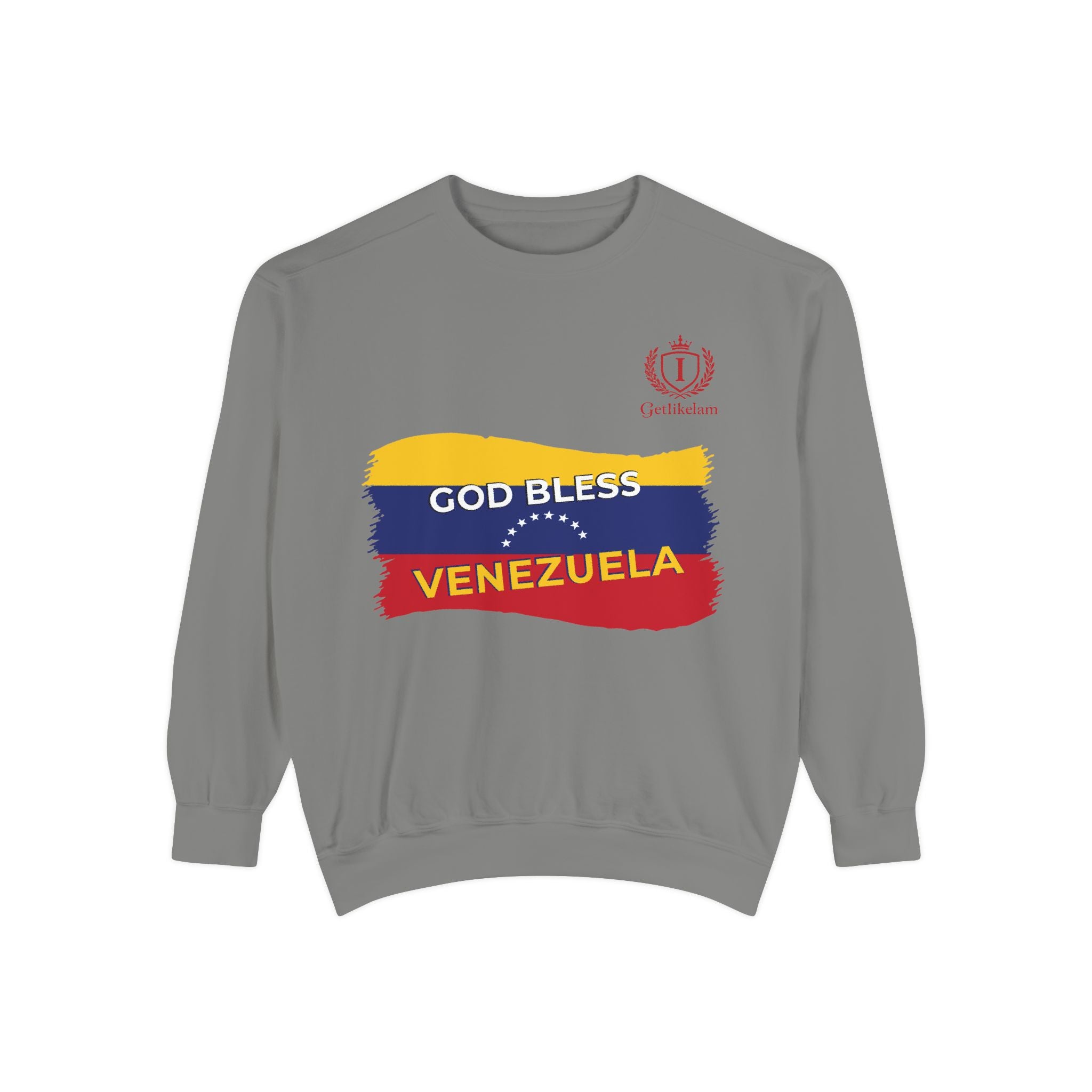 God Bless Venezuela Sweatshirt — Venezuelan Flag Brushstroke Crewneck