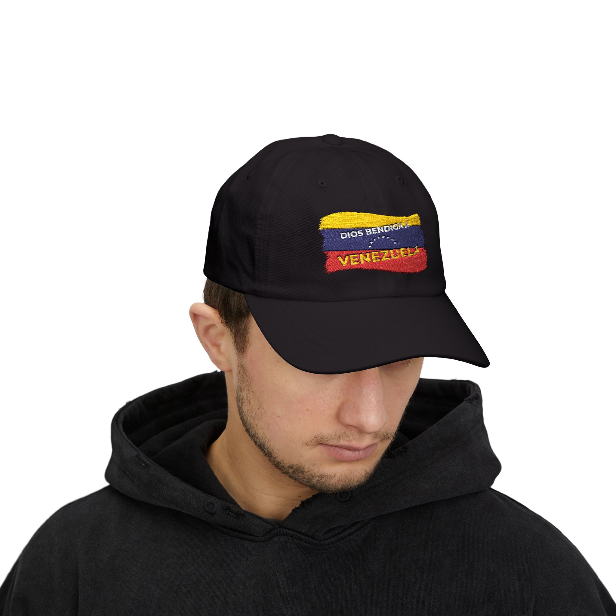 Venezuela Flag Dad Cap — "Dios Bendiga Venezuela" Embroidered Baseball Hat