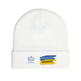 Embroidered 'God Bless Ukraine' Knit Beanie — Supportive Winter Hat