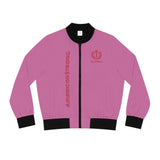 Strong American Women's Bomber Jacket - Patriotic Pink AOP