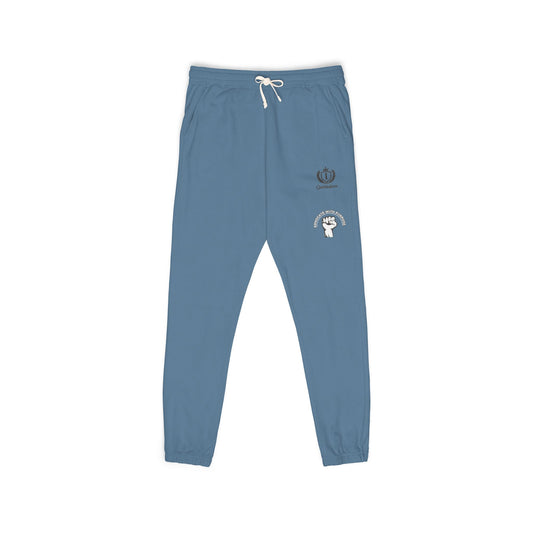 Embroidered Crest Sweatpants — Garment-Dyed Fleece Joggers