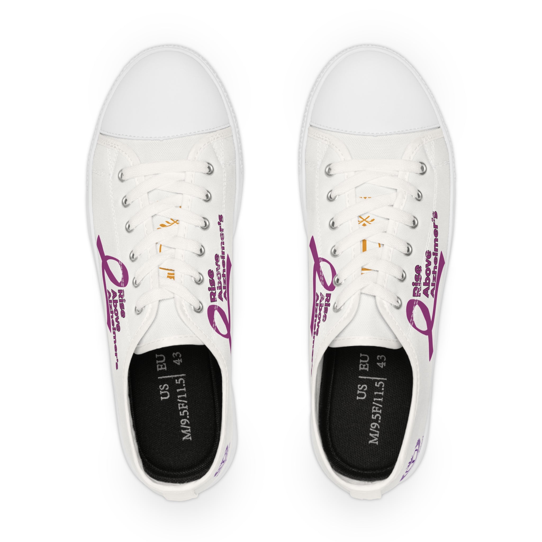 Low Top Sneakers — Rise Above Alzheimer's Purple Ribbon Awareness