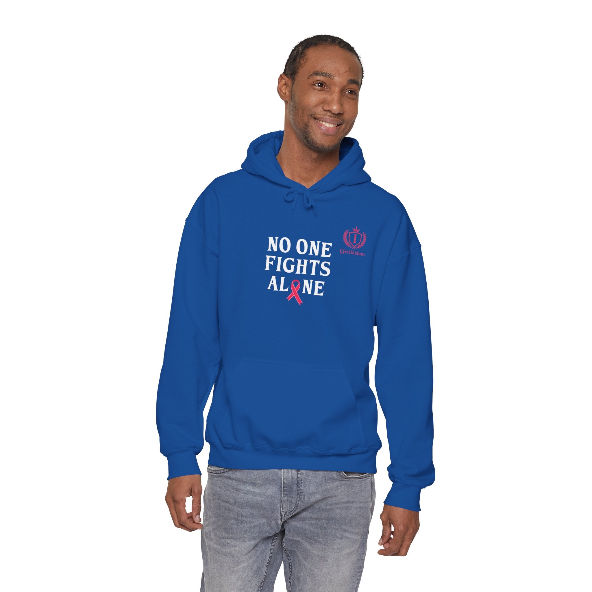 Cancer Awareness Hoodie — "No One Fights Alone" Support Hoodie