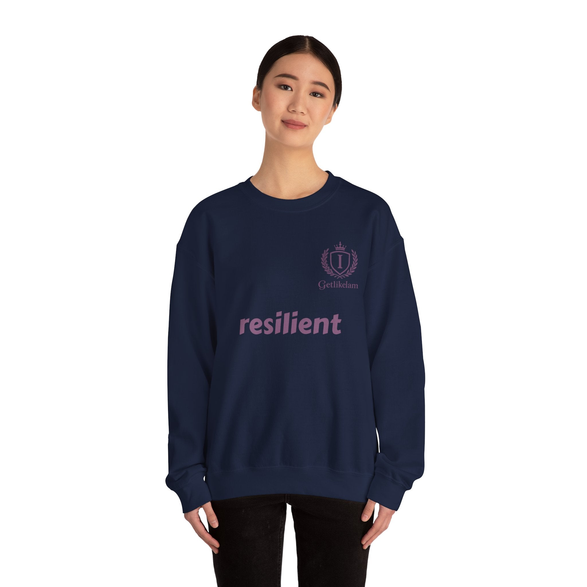 resilient Crewneck Sweatshirt — Minimal White Graphic Pullover