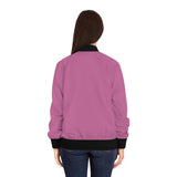 Cancer Awareness Women's Bomber Jacket - "Together We Beat Cancer" Pink Ribbon