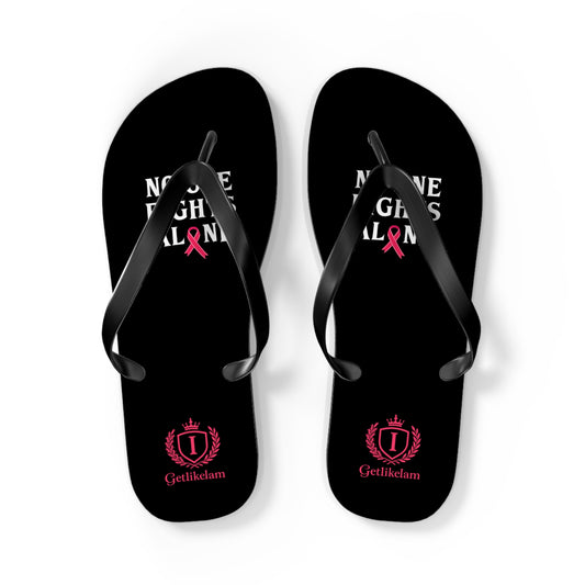 Flip Flops — No One Fights Alone Pink Ribbon Cancer Awareness Sandals