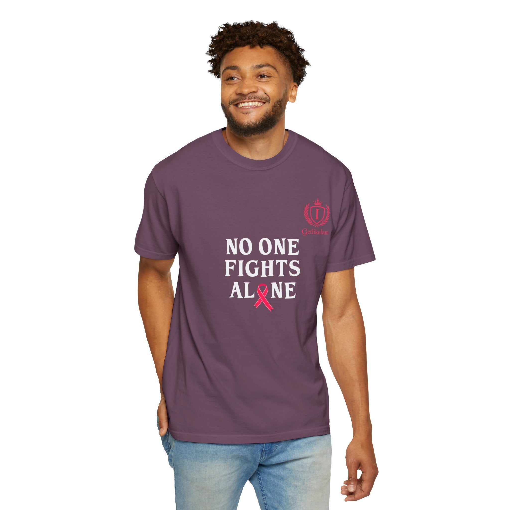 No One Fights Alone T-Shirt — Cancer Awareness Support Tee