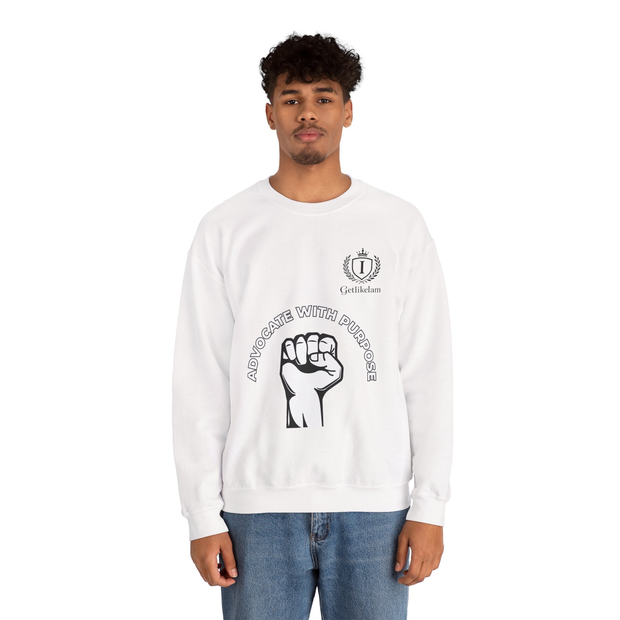 Advocate With Purpose Sweatshirt — Raised Fist Activism Crewneck