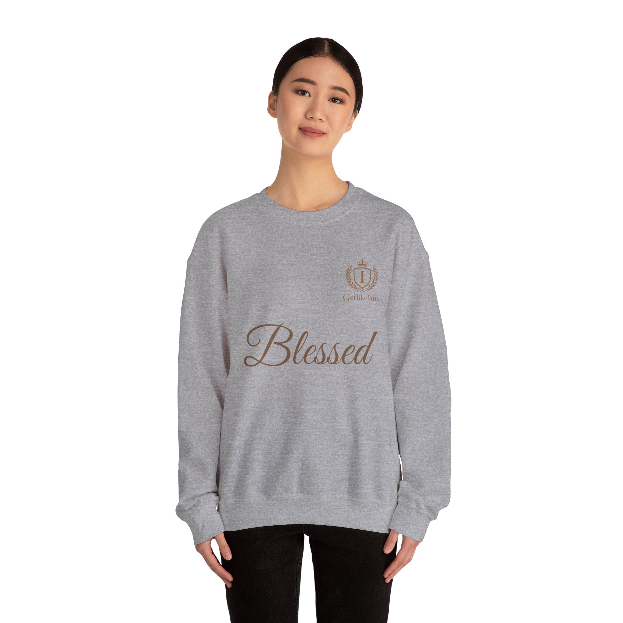 Blessed Crewneck Sweatshirt — Minimal Christian Faith Pullover