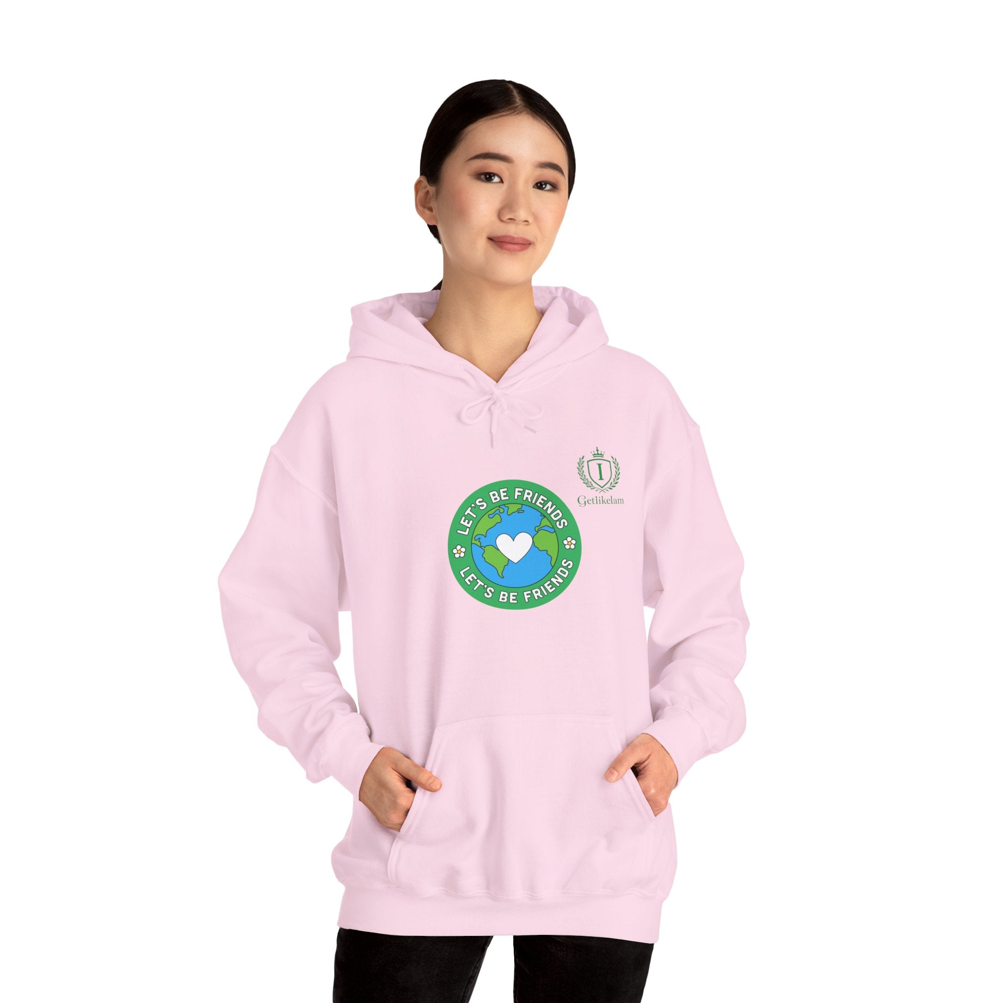 Friendship Earth Hoodie — "Be Kind, Be Friends" Graphic Pullover