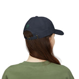 Redeemed Embroidered Dad Cap — White Baseball Hat with Green Script
