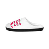 Unisex Indoor Slippers — Soft White Home Slides with 'Together We Beat Cancer' Script