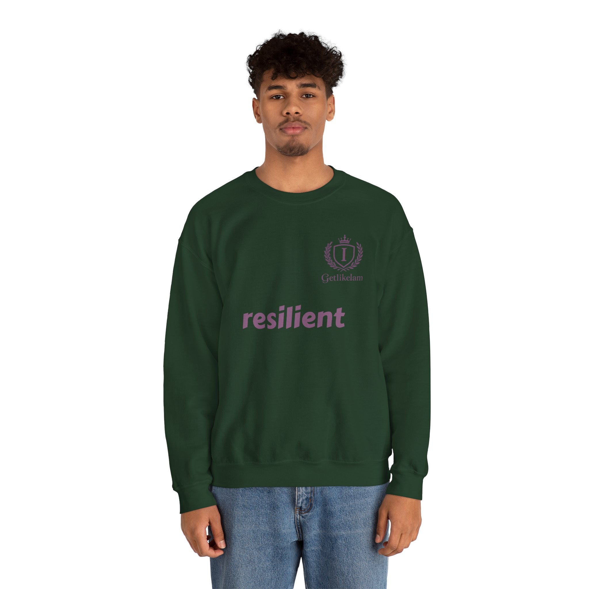 resilient Crewneck Sweatshirt — Minimal White Graphic Pullover