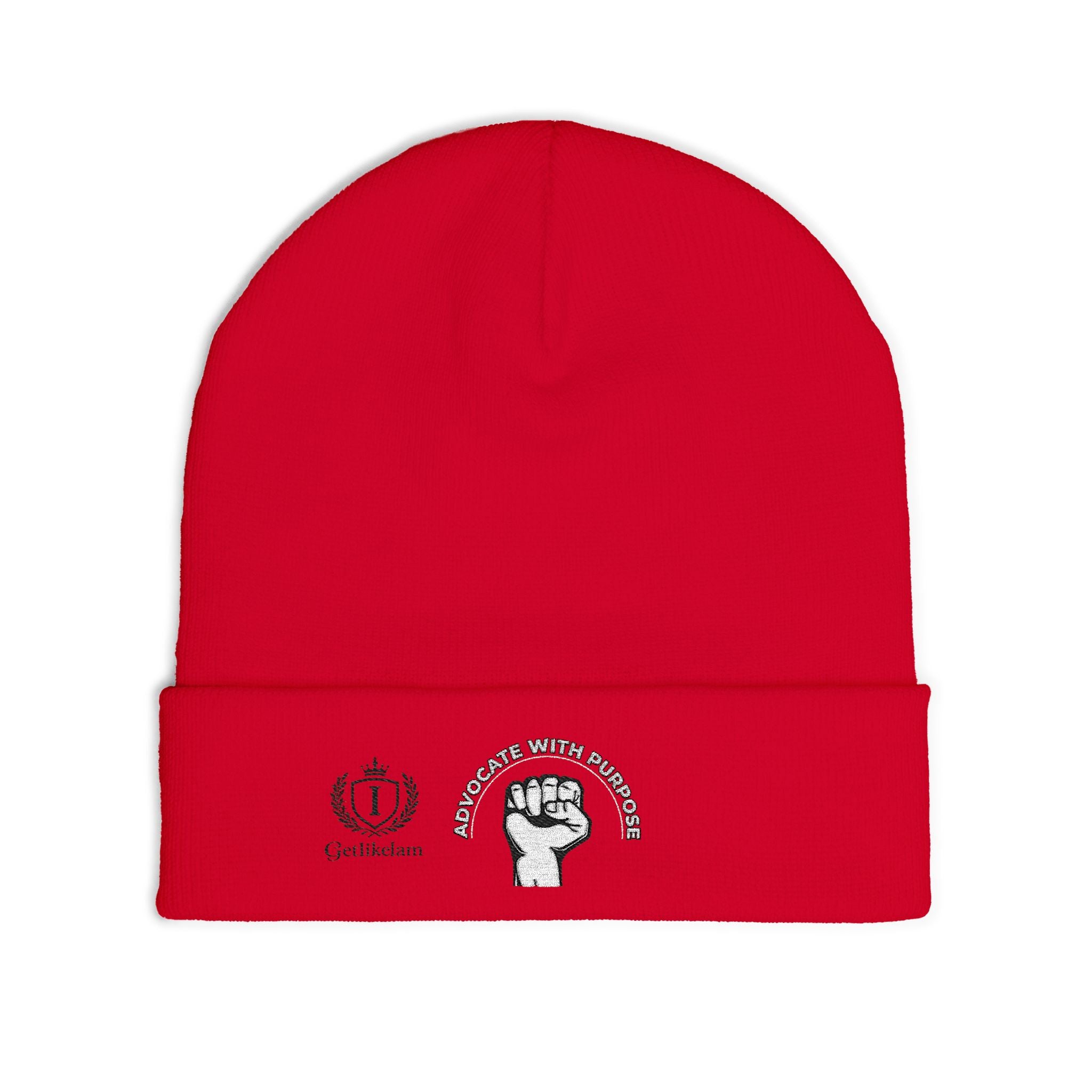 Embroidered "End Of Care With Attitude" Fist Knit Beanie