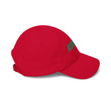 Redeemed Embroidered Dad Cap — White Baseball Hat with Green Script