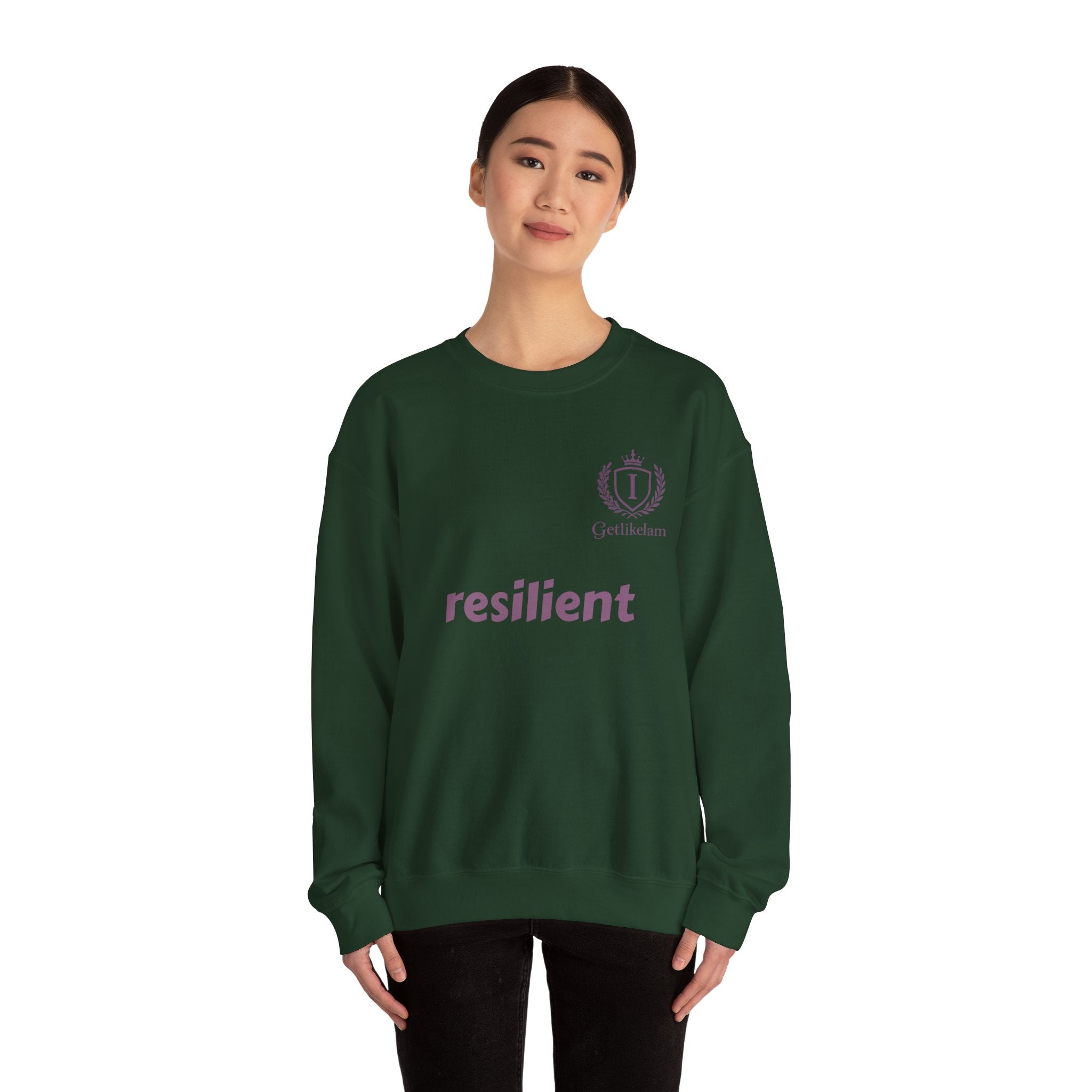 resilient Crewneck Sweatshirt — Minimal White Graphic Pullover