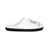 Men's Indoor Slippers — Soft White Home Slides with 'Blessed' Script