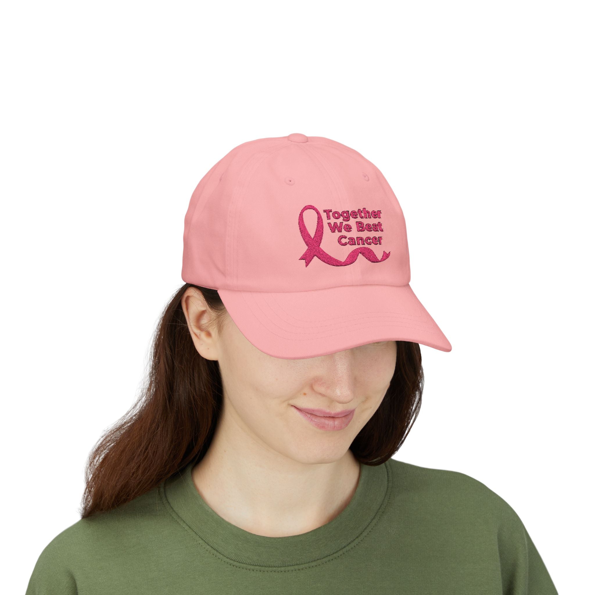 Classic cap with “Together We Beat Cancer” script lettering.