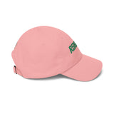 Redeemed Embroidered Dad Cap — White Baseball Hat with Green Script