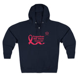 Breast Cancer Awareness Zip Hoodie — "Together We Beat Cancer" Pink Ribbon