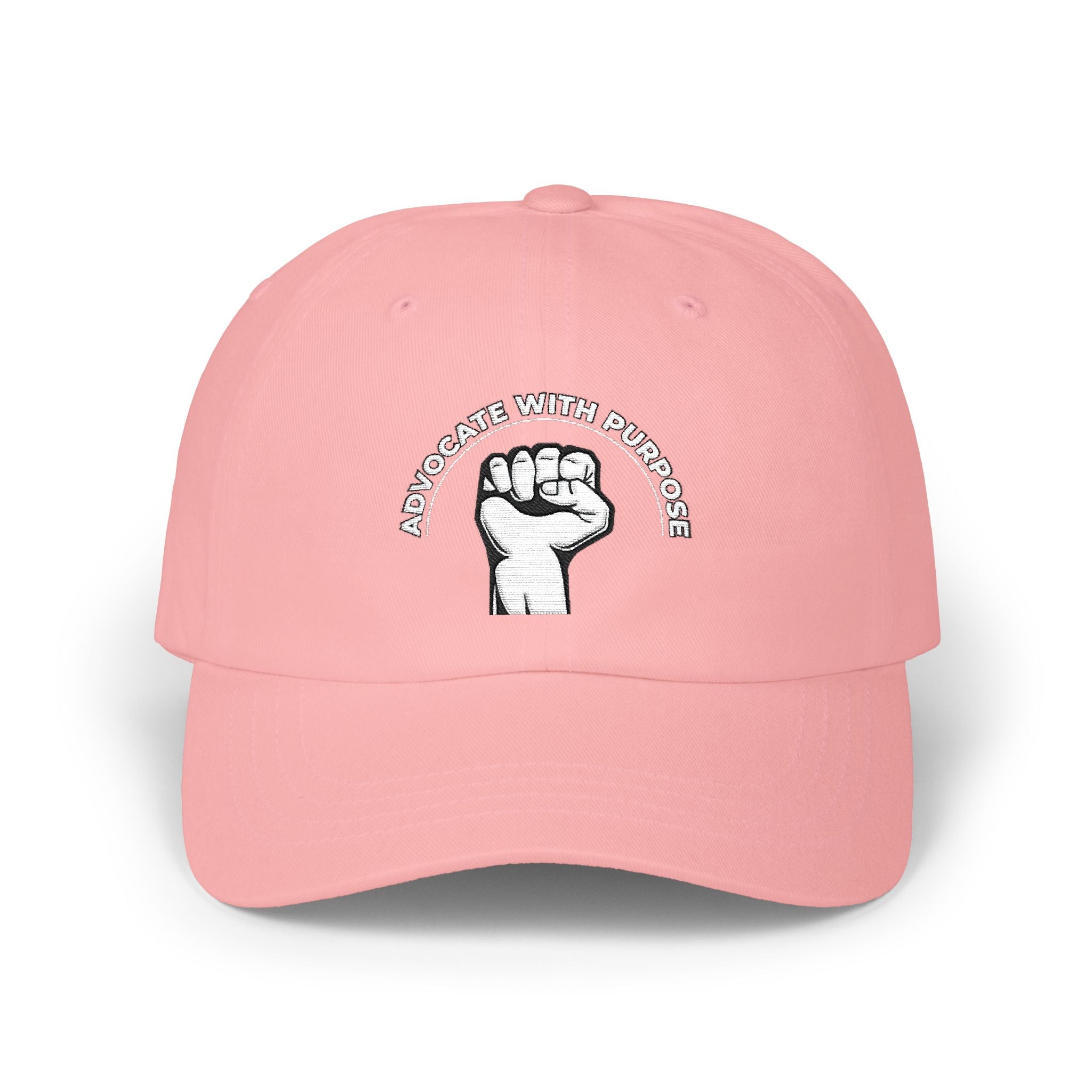 Classic Dad Cap — Raised Fist Graphic “Power With Purpose” Embroidered Hat