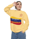 God Bless Venezuela Sweatshirt — Venezuelan Flag Brushstroke Crewneck
