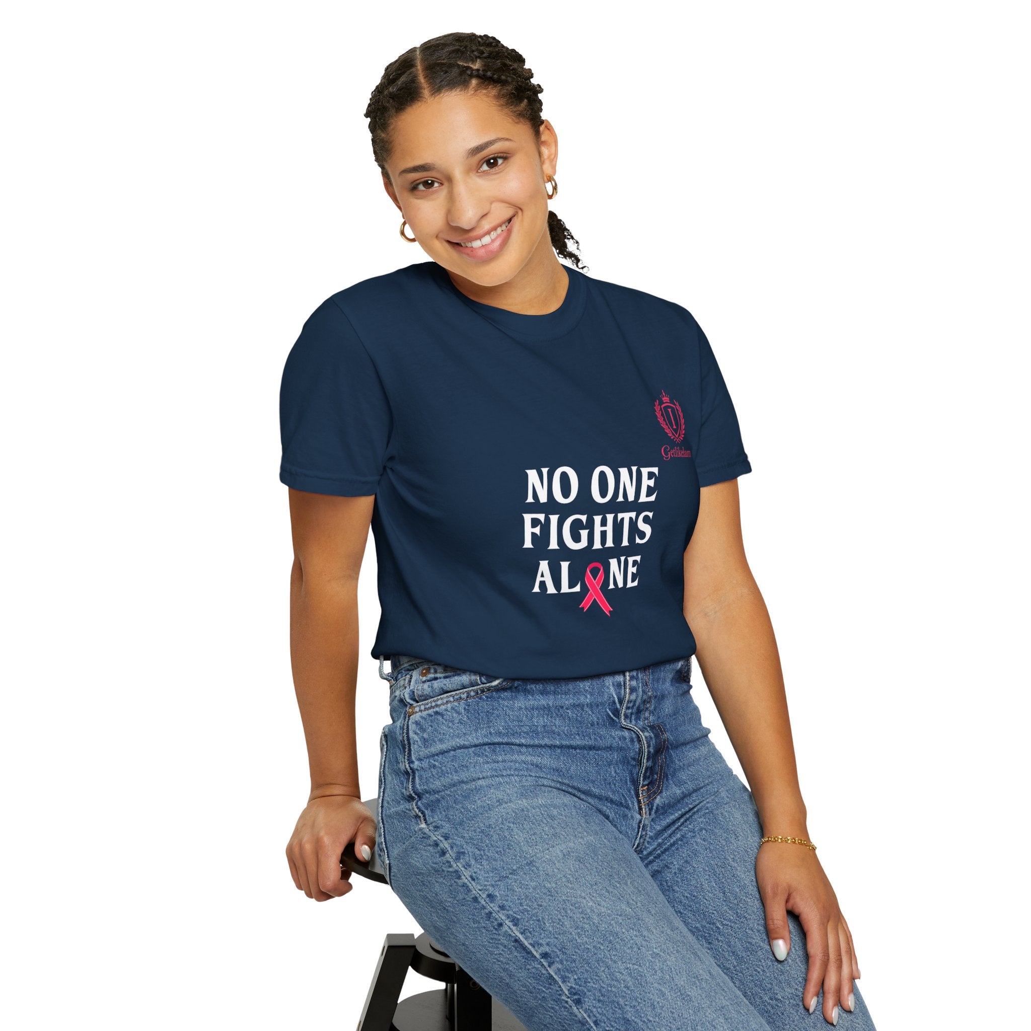 No One Fights Alone T-Shirt — Cancer Awareness Support Tee