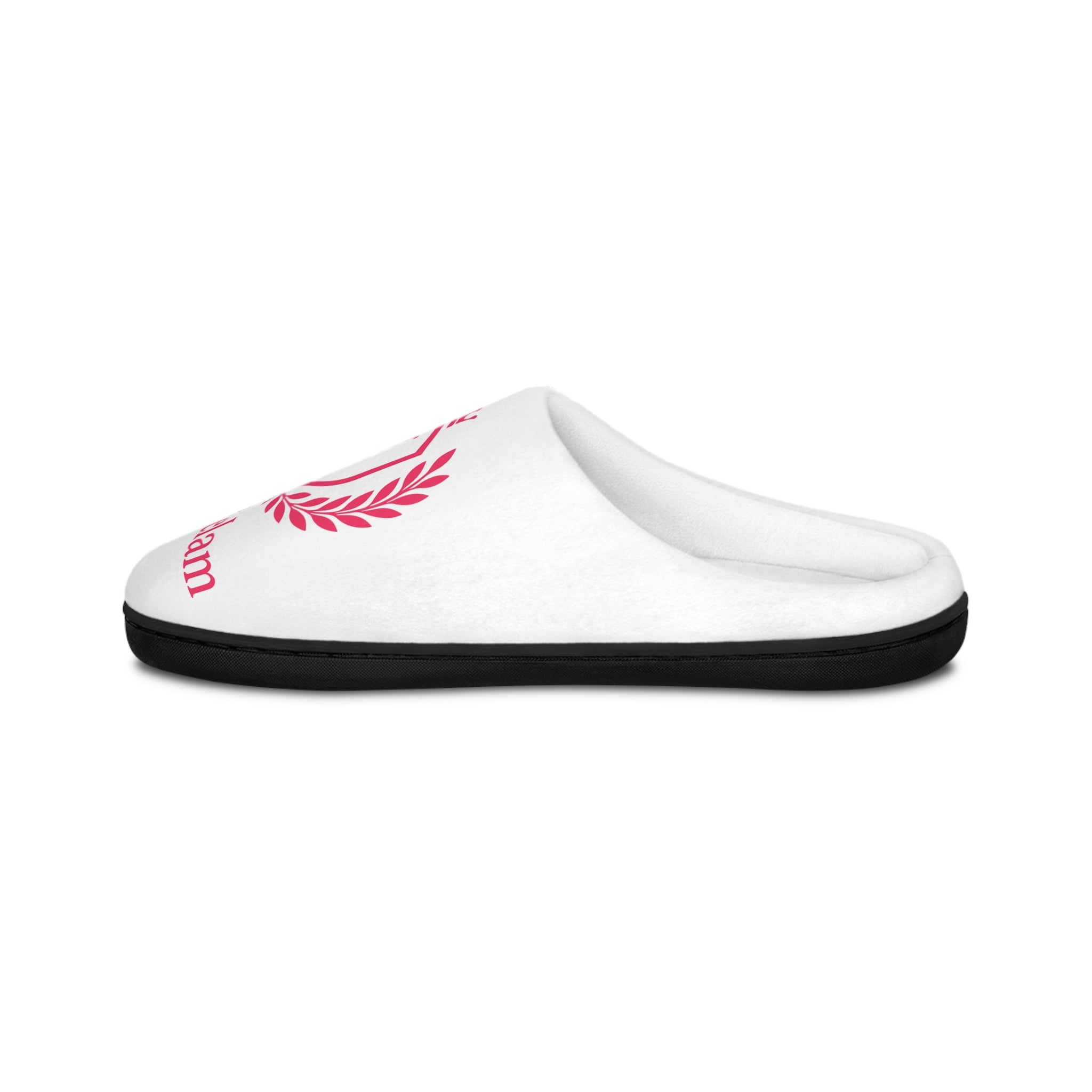 Unisex Indoor Slippers — Soft White Home Slides with 'Together We Beat Cancer' Script