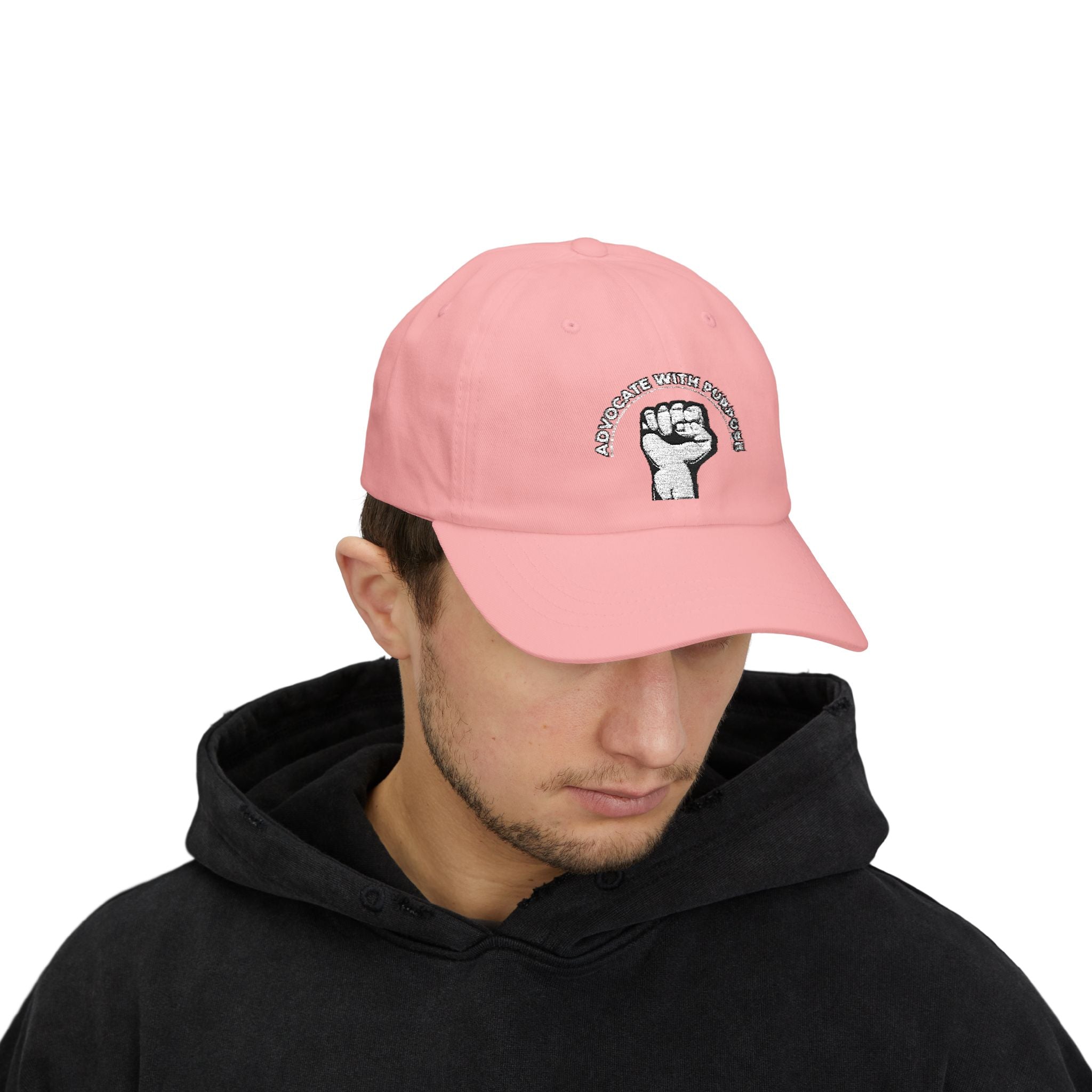 Classic Dad Cap — Raised Fist Graphic “Power With Purpose” Embroidered Hat