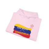 God Bless Venezuela Hoodie — Venezuelan Flag Brushstroke Pullover