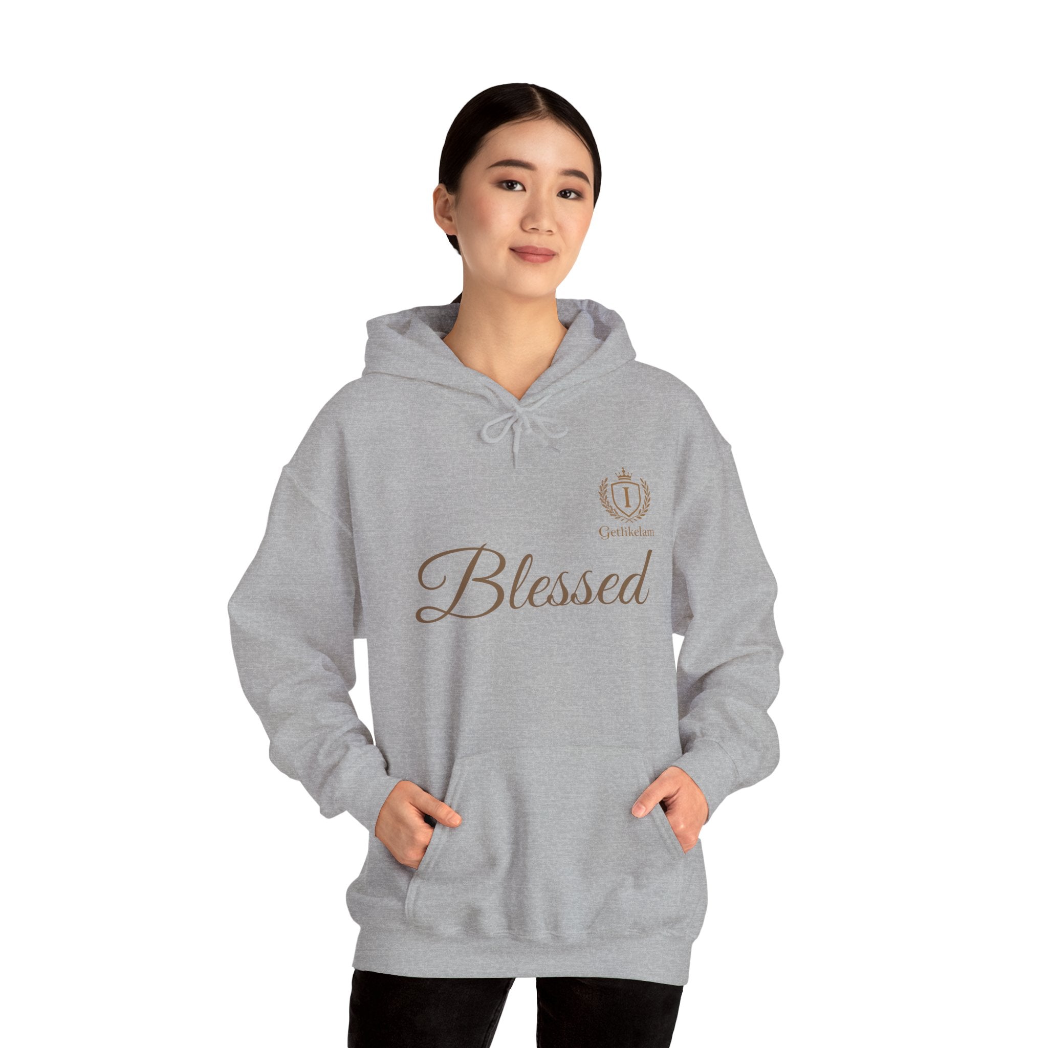 Blessed Script Hoodie — Minimal Faith Christian Sweatshirt