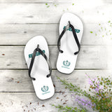 Redeemed Flip Flops — Christian Faith Beach Sandals with Crest Logo