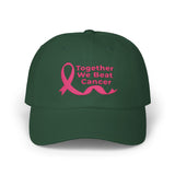 Classic cap with “Together We Beat Cancer” script lettering.