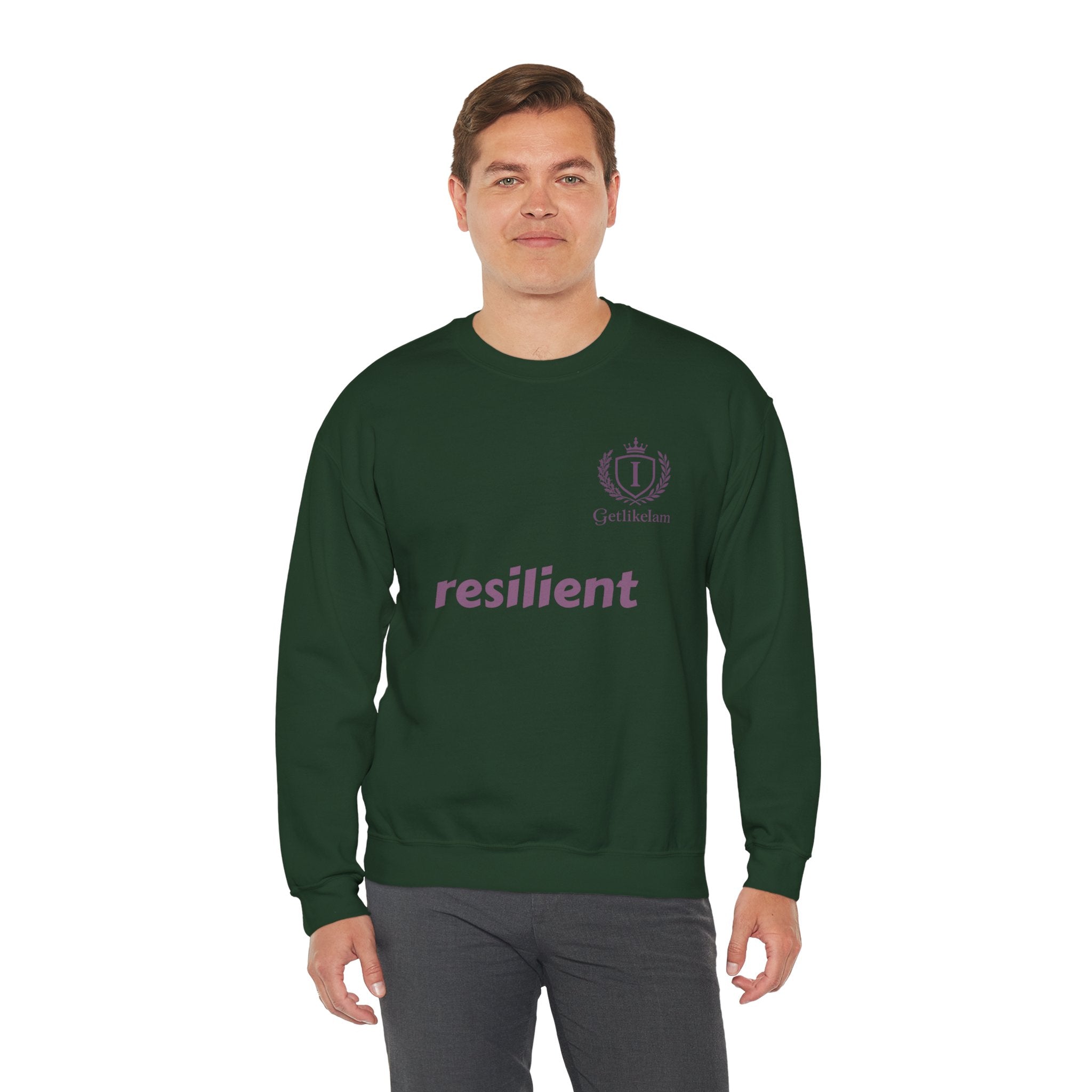 resilient Crewneck Sweatshirt — Minimal White Graphic Pullover