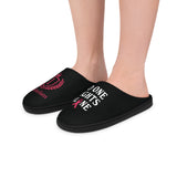 Men's Indoor Slippers — Soft Home Slides with 'NO ONE FIGHTS ALONE' Script