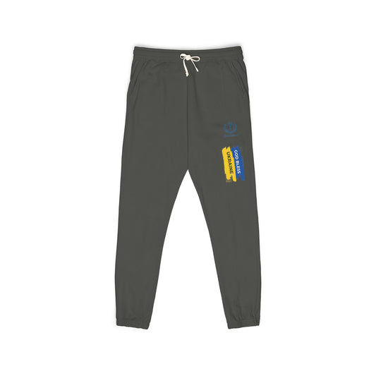 Ukraine Support Sweatpants – Yellow & Blue Ribbon Fleece Joggers