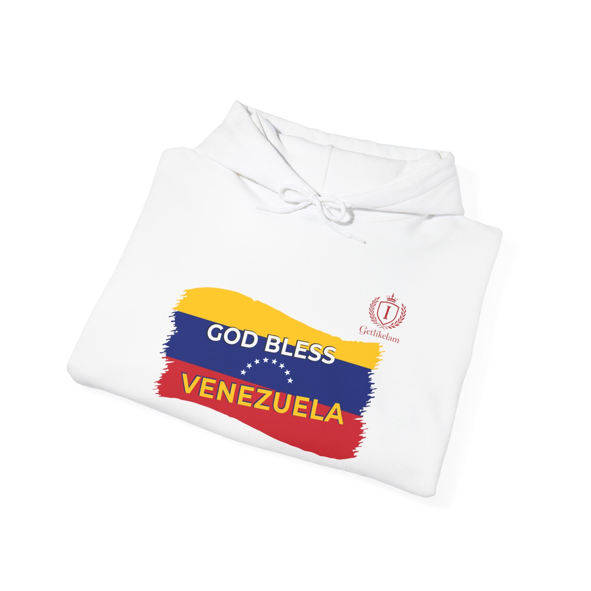 God Bless Venezuela Hoodie — Venezuelan Flag Brushstroke Pullover