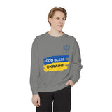 Sweatshirt — "God Bless Ukraine" Blue & Yellow Solidarity Crewneck